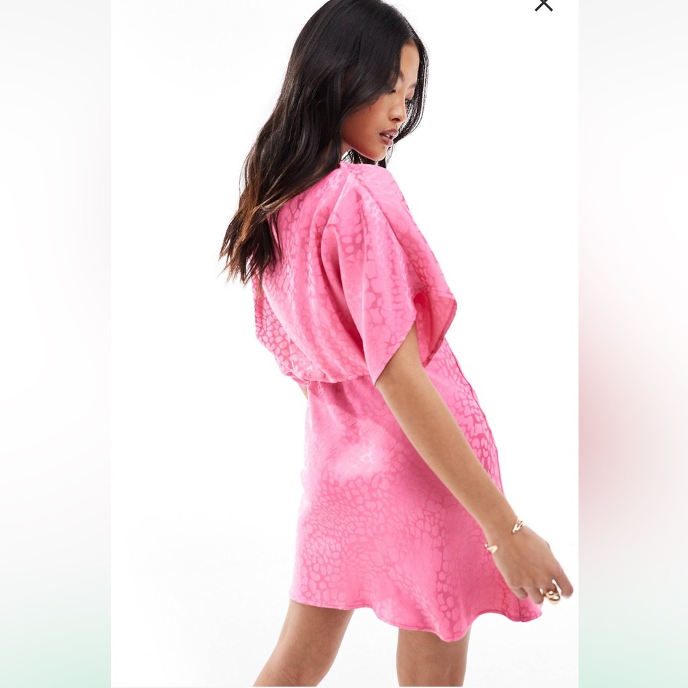Pink Jacquard Mini Tilly Dress Petite